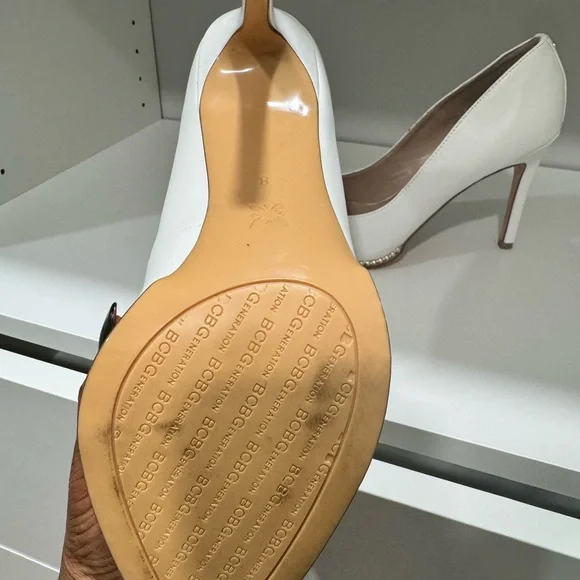 BCBGeneration White Heels with Pearl Accents - Picture 3 of 3